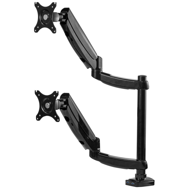 Fellowes Platinum Series bras double écran, vertical, noir, jusqu'à 27 pouces